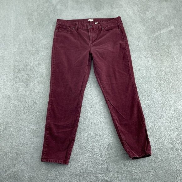 J.CREW Pants - J.Crew Burgundy Corduroy Pants Womens Size 32 Cotton & Elastane 4998